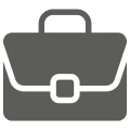 Briefcase icon on black background