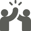 High five icon in dark gray
